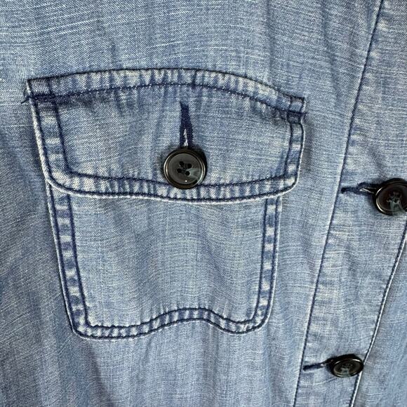 Talbots Blue Classic Field Jacket Collared Lightweight Button Up Jacket Size 1XP - Picture 9 of 12